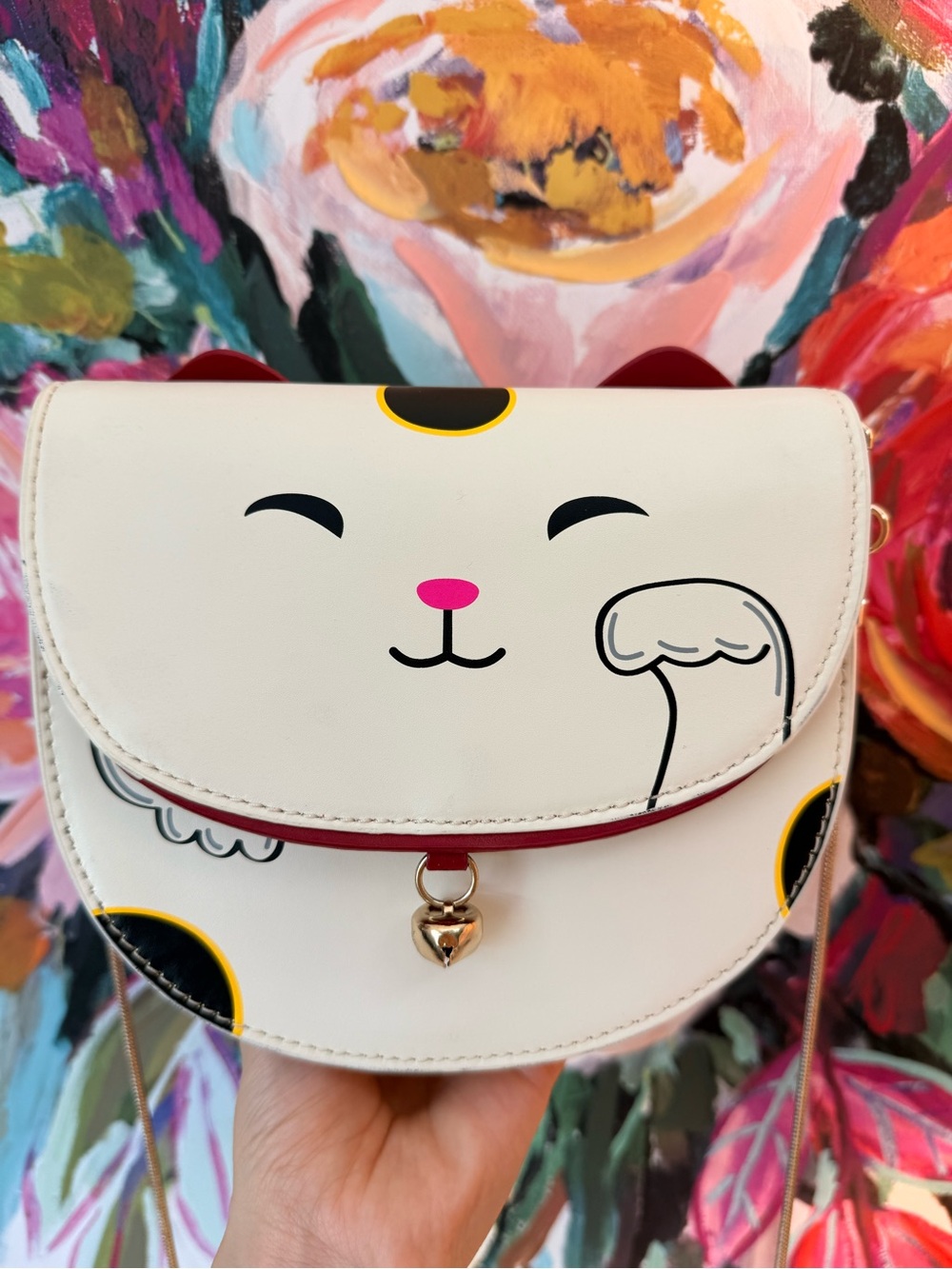 KATE SPADE Novelty Lucky Cat Tonti Street Hello Tokyo Leather Crossbody Bag